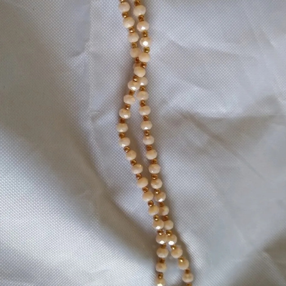 A New Day™ Women's Wrapped With Beaded Detail Pendant Gold Toned Necklace. - Picture 3 of 5
